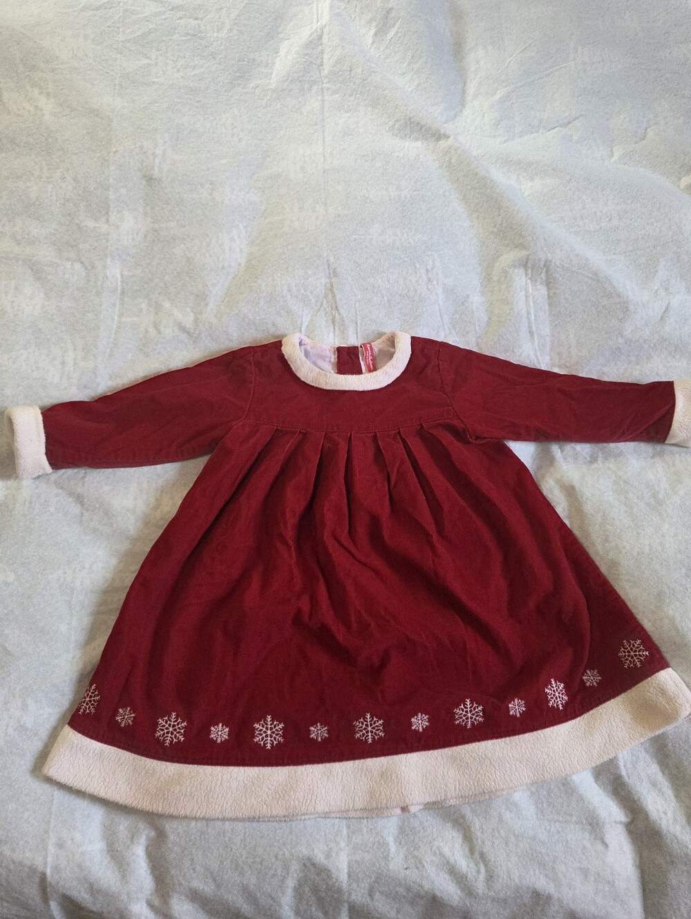 Hanna Anderson Toddler Girls Red Cream Courtney Holiday Dress Size 3t Eu90